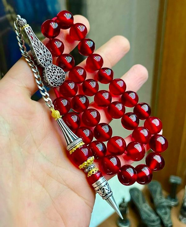 Ateş Kehribarı,Özel Tasarım 925 Ayar Gümüş Püskül Modeli