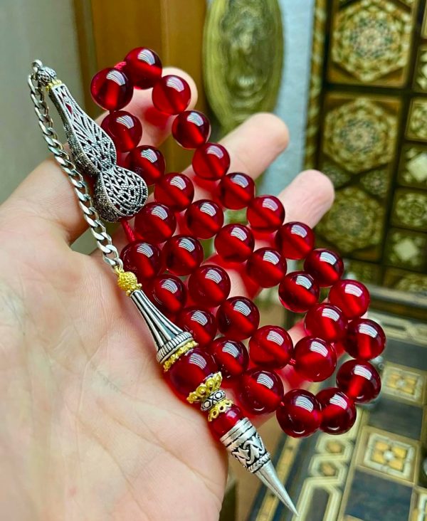 Ateş Kehribarı,Özel Tasarım 925 Ayar Gümüş Püskül Modeli - Görsel 5