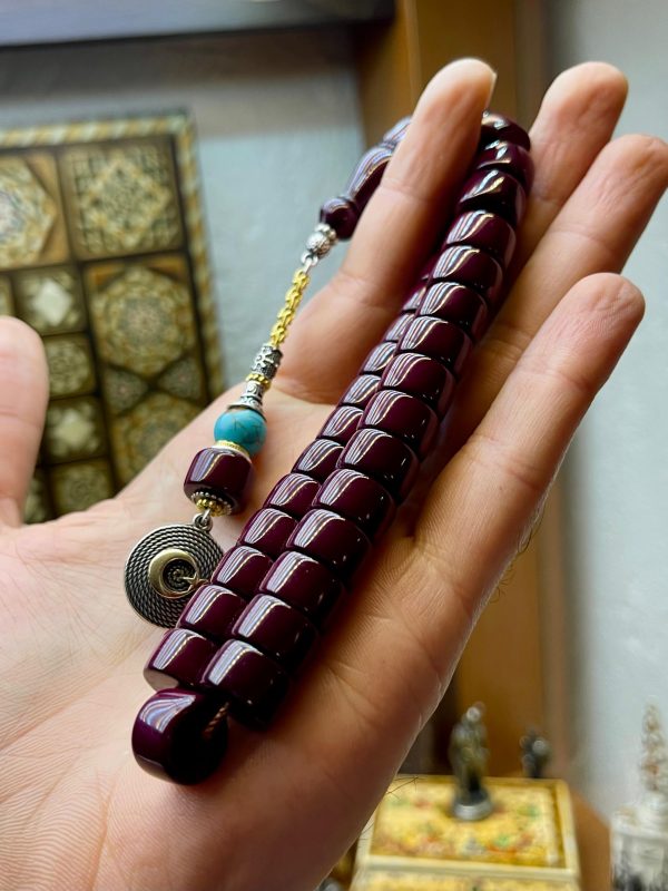 Sıkma Kehribar,Özel Tasarım 925 Ayar Gümüş Püskül Modeli - Görsel 4